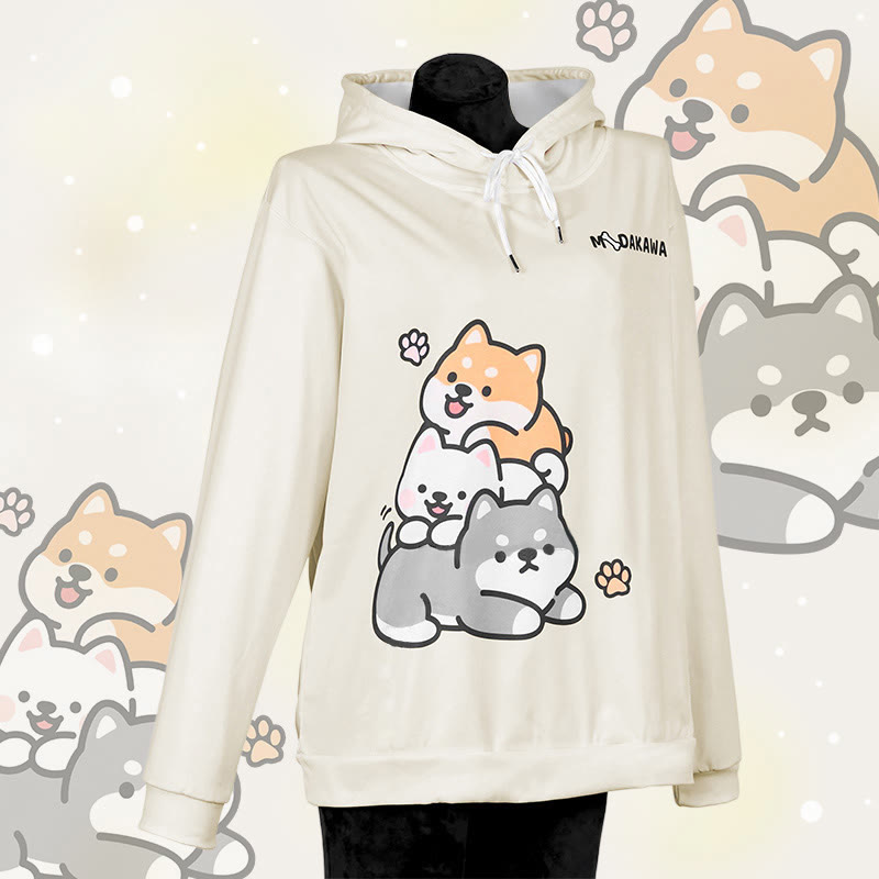 スタックパピーレタープリントModakawaカワルーズパーカー - Apricot - 8XL - image 1