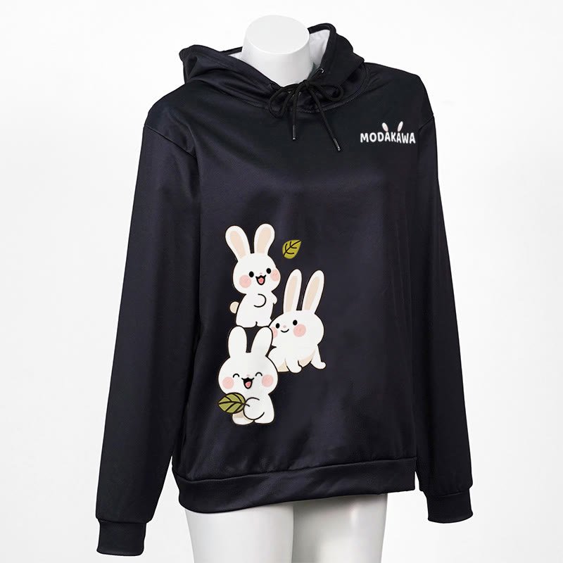 スタックドバニーレタープリントModakawaカワルーズパーカー - Black - 6XL - image 2