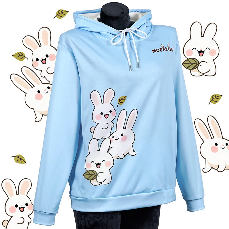 スタックドバニーレタープリントModakawaカワルーズパーカー - Blue - 6XL - image 1