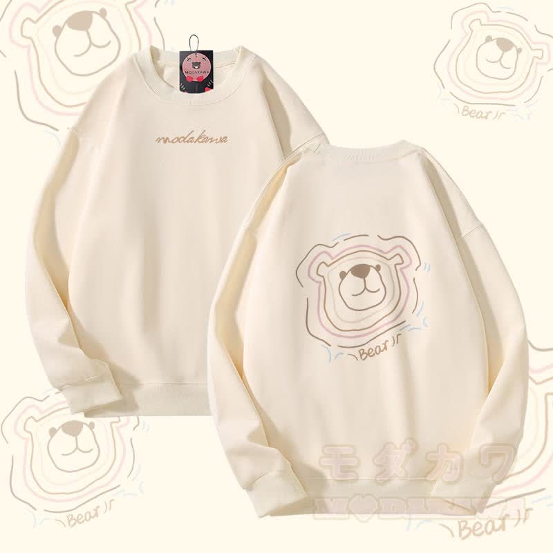 ベアラインアートグラフィックModakawaユニセックススウェットシャツ - ベージュ - 5XL - image 1