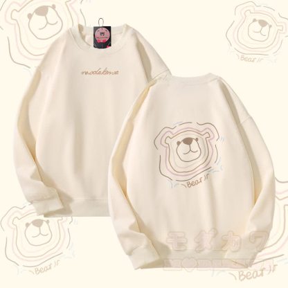 ベアラインアートグラフィックModakawaユニセックススウェットシャツ - ベージュ - 5XL - image 1