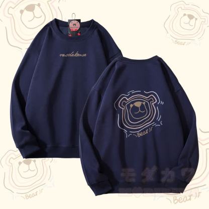 ベアラインアートグラフィックModakawaユニセックススウェットシャツ - ダスティブルー - 5XL - image 2