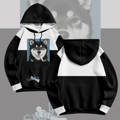 MODAKAWA スモーキングドッググラフィック オールオーバープリント プルオーバーパーカー - White - 6XL - image 2