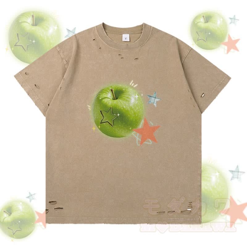 グリーンアップル スターグラフィックModakawaリップドTシャツ - 茶色 - 2XL - image 2