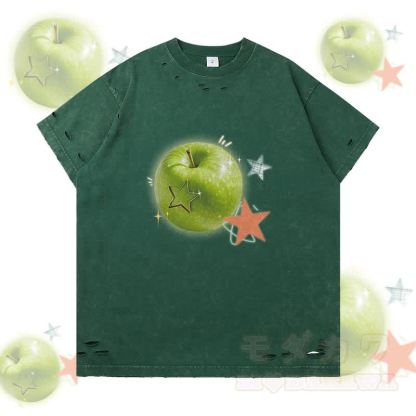 グリーンアップル スターグラフィックModakawaリップドTシャツ - 緑 - 2XL - image 1