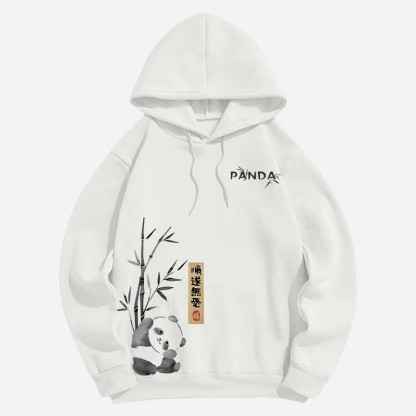 Modakawaパンダプリント ルーズパーカー - White - 6XL - image 1