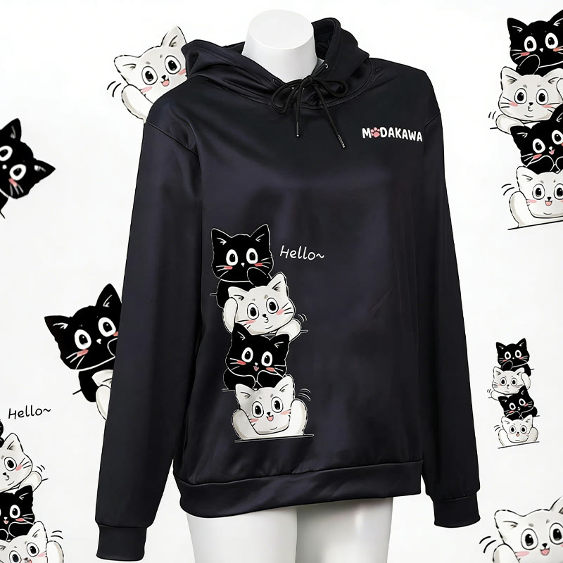 スタックキティレタープリントModakawaカワルーズパーカー - image 1