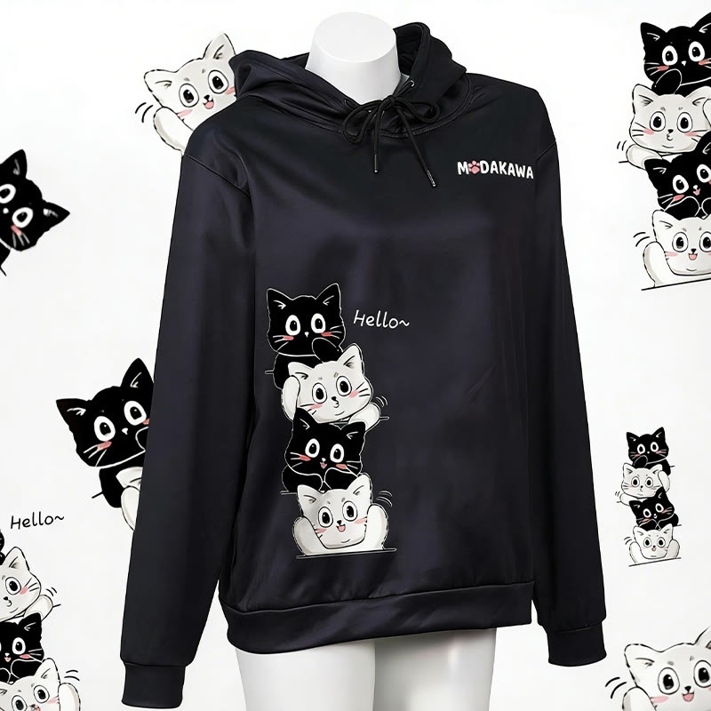 スタックキティレタープリントModakawaカワルーズパーカー - image 1