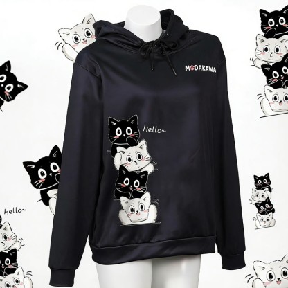 スタックキティレタープリントModakawaカワルーズパーカー - image 1