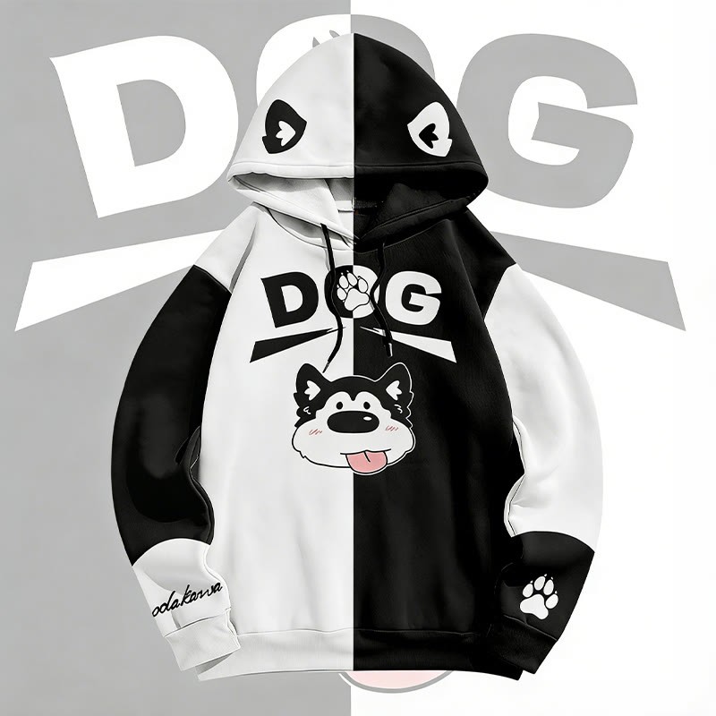 MODAKAWA 舌出し犬グラフィック オールオーバープリント プルオーバーパーカー - image 1