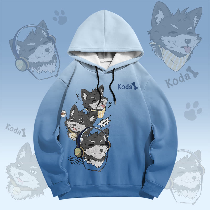 MODAKAWA チアフル・コダ・パピー グラフィック プルオーバーパーカー - Blue - 6XL - image 1