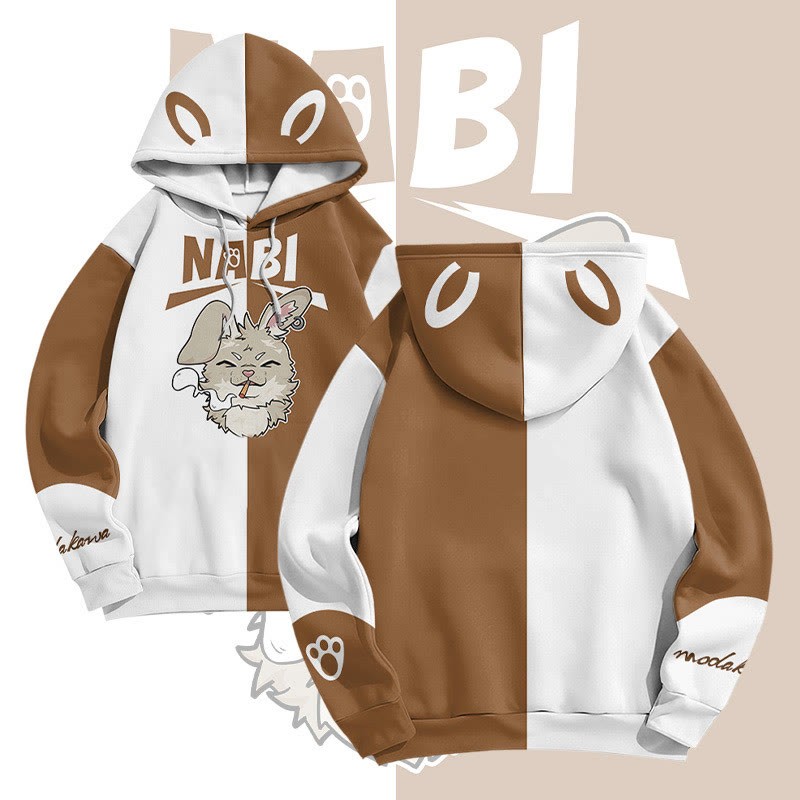 MODAKAWA NABI スモーキングバニー グラフィック オールオーバープリント プルオーバーパーカー - Brown - 6XL - image 2