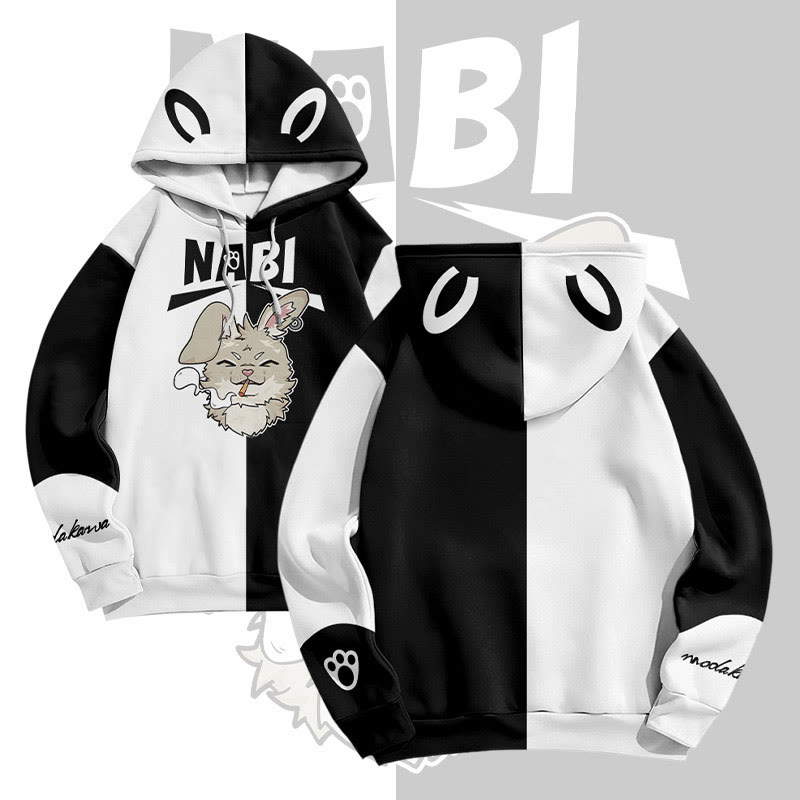 MODAKAWA NABI スモーキングバニー グラフィック オールオーバープリント プルオーバーパーカー - White - 6XL - image 1