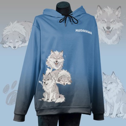 MODAKAWA スモーキングドッググラフィック オールオーバープリント プルオーバーパーカー - Dark Blue - 6XL - image 1