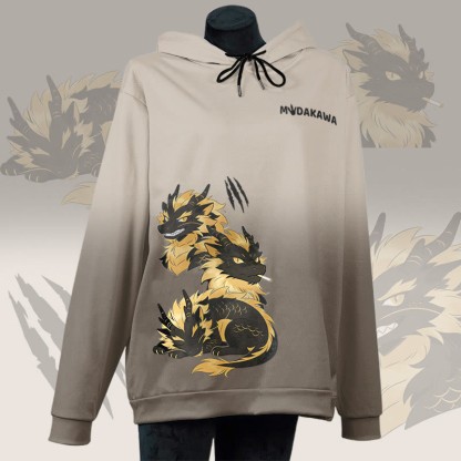 MODAKAWA スモーキングドラゴングラフィック オールオーバープリント プルオーバーパーカー - Brown - 6XL - image 1