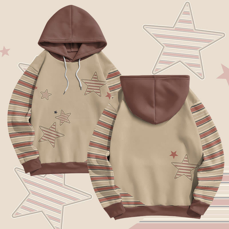 MODAKAWA ストライプ スター グラフィック オールオーバープリント プルオーバー パーカー - image 1