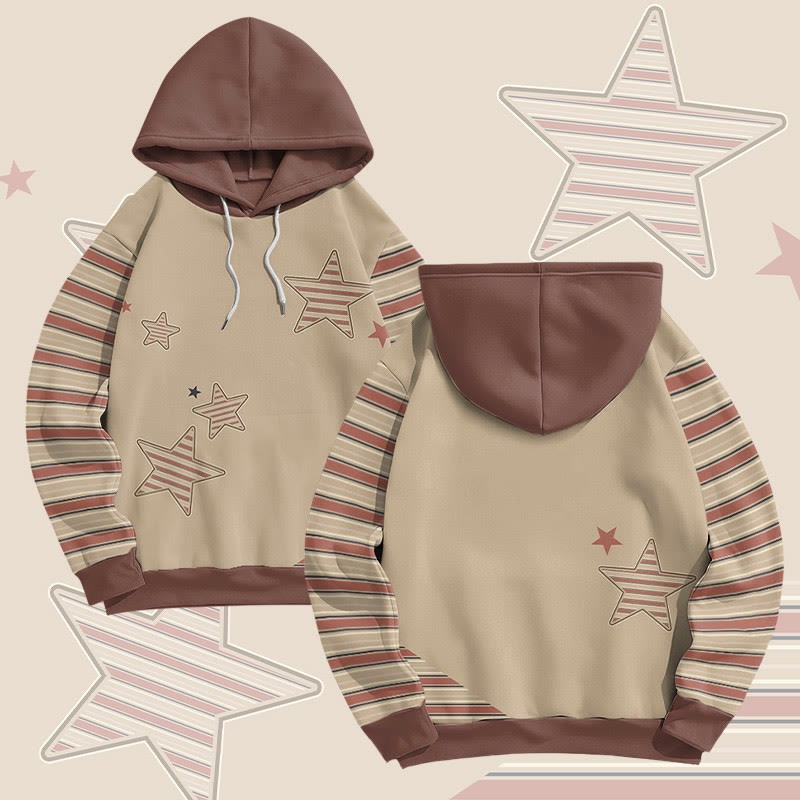 MODAKAWA ストライプ スター グラフィック オールオーバープリント プルオーバー パーカー - image 1