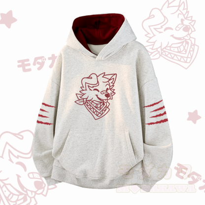 MODAKAWA X popipeko スマイリングパピーグラフィックコントラストライニングプルオーバー - グレー - 3XL - image 3