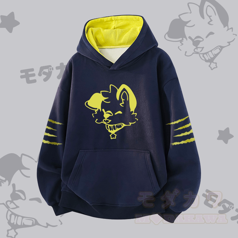 MODAKAWA X popipeko ジョイフルパピーグラフィックコントラストライニングプルオーバー - 紫がかった青 - 3XL - image 2