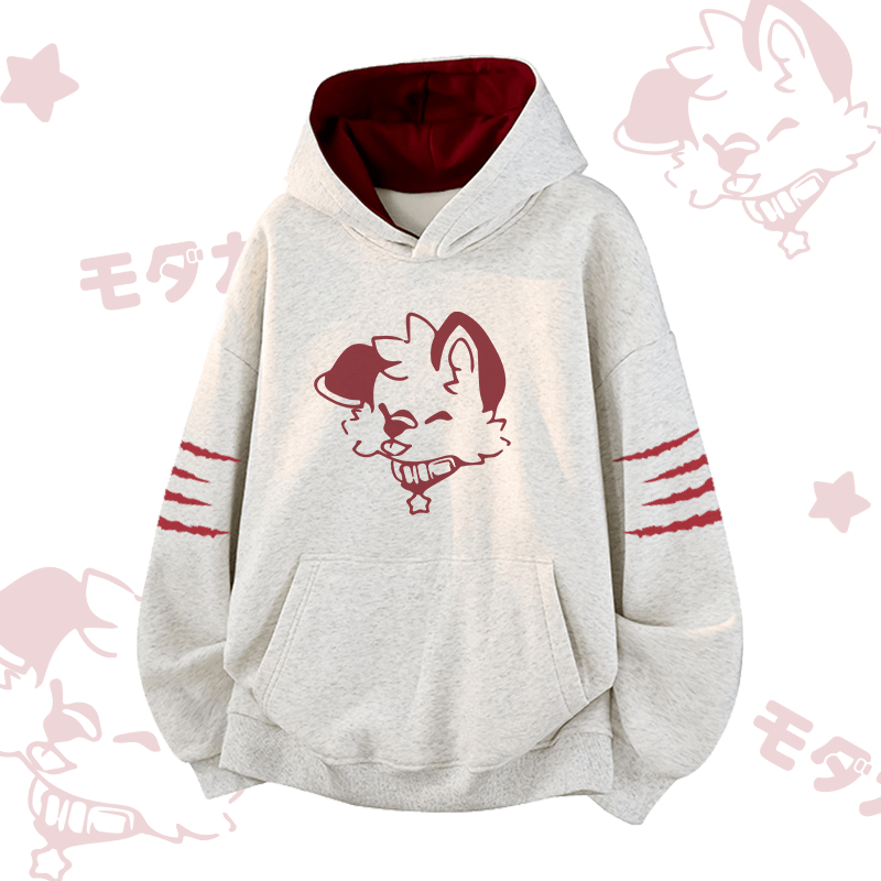 MODAKAWA × popipeko ジョイフルパピー グラフィック コントラストライニング プルオーバー - Grey - 3XL - image 1