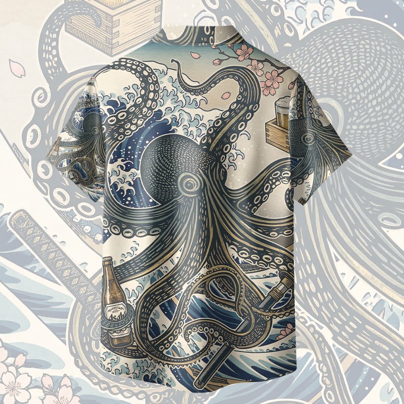 タコ柄のModakawa着物シャツ - image 5