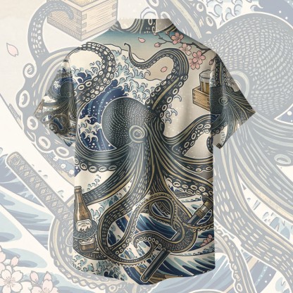 タコ柄のModakawa着物シャツ - image 5