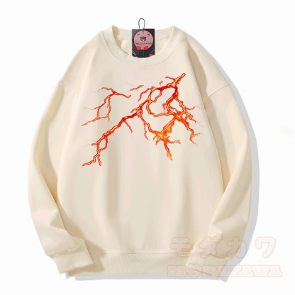 ライトニングロックグラフィックModakawaスウェットシャツ - ベージュ - 5XL - image 5