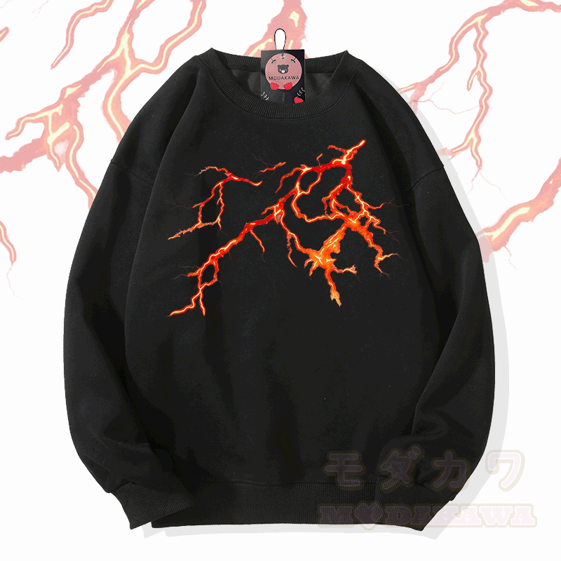 ライトニングロックグラフィックModakawaスウェットシャツ - 黒 - 5XL - image 2