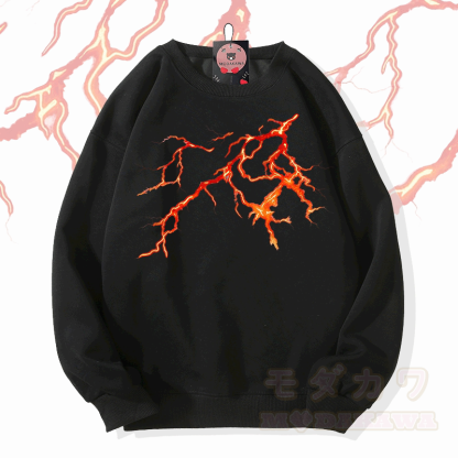 ライトニングロックグラフィックModakawaスウェットシャツ - 黒 - 5XL - image 2