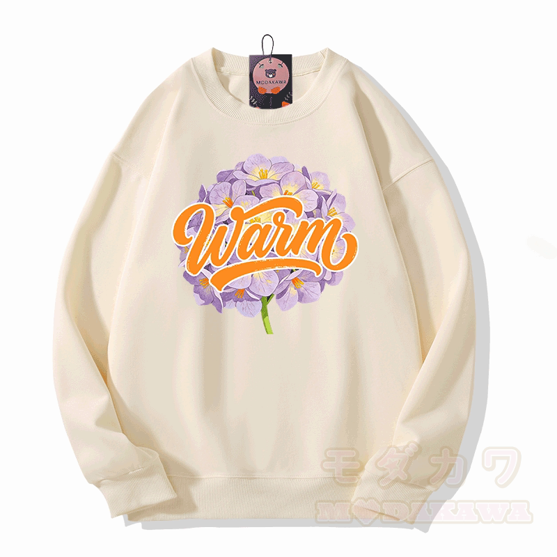 WAIM フラワー グラフィックModakawaスウェットシャツ - ベージュ - 5XL - image 5