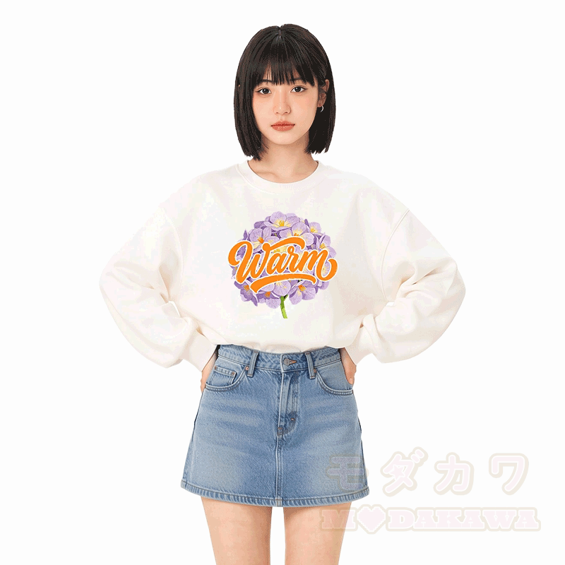 WAIM フラワー グラフィックModakawaスウェットシャツ - image 1