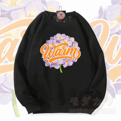 WAIM フラワー グラフィックModakawaスウェットシャツ - 黒 - 5XL - image 3