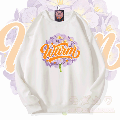 WAIM フラワー グラフィックModakawaスウェットシャツ - 白 - 5XL - image 2