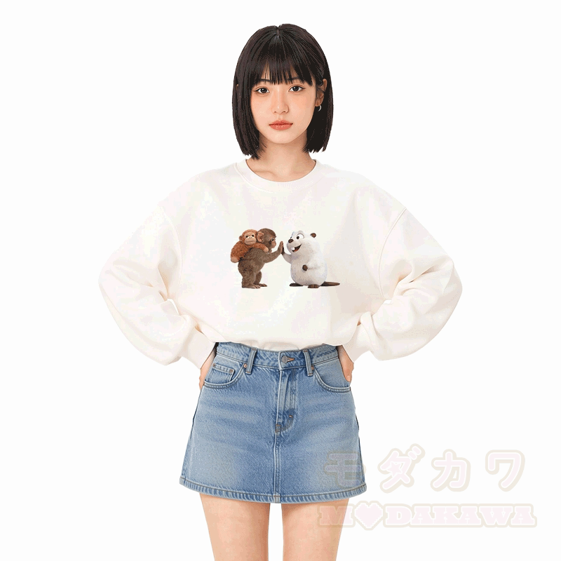 PUNCH ハイファイブモンキー フグ グラフィックModakawaスウェットシャツ - image 2