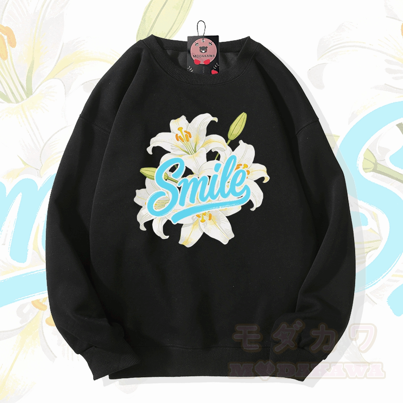 SMILE リリー グラフィックModakawaシャツ - 黒 - 5XL - image 3