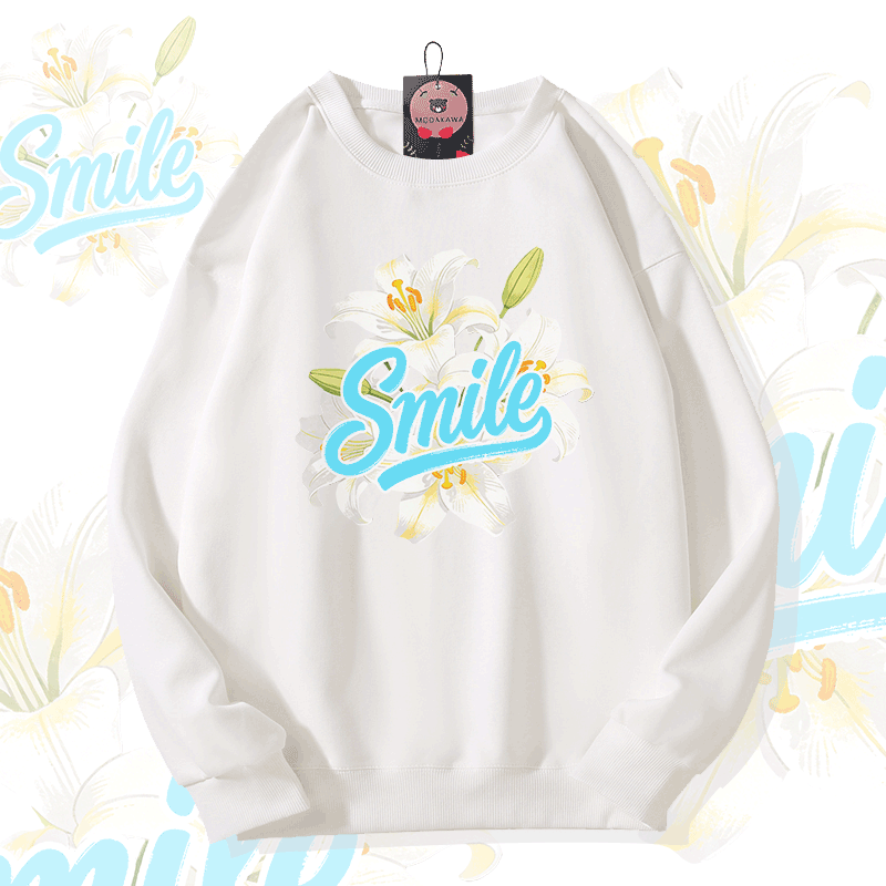 SMILE リリー グラフィックModakawaシャツ - White - 5XL - image 1