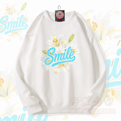 SMILE リリー グラフィックModakawaシャツ - 白 - 5XL - image 1