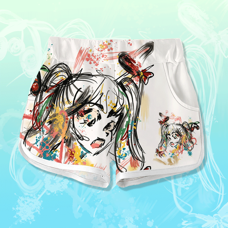 アニメ落書きグラフィックModakawaショート - Multicolor - 5XL - image 1