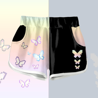 ピクセルバタフライグラフィックModakawaショーツ - Multicolor - 5XL - image 1