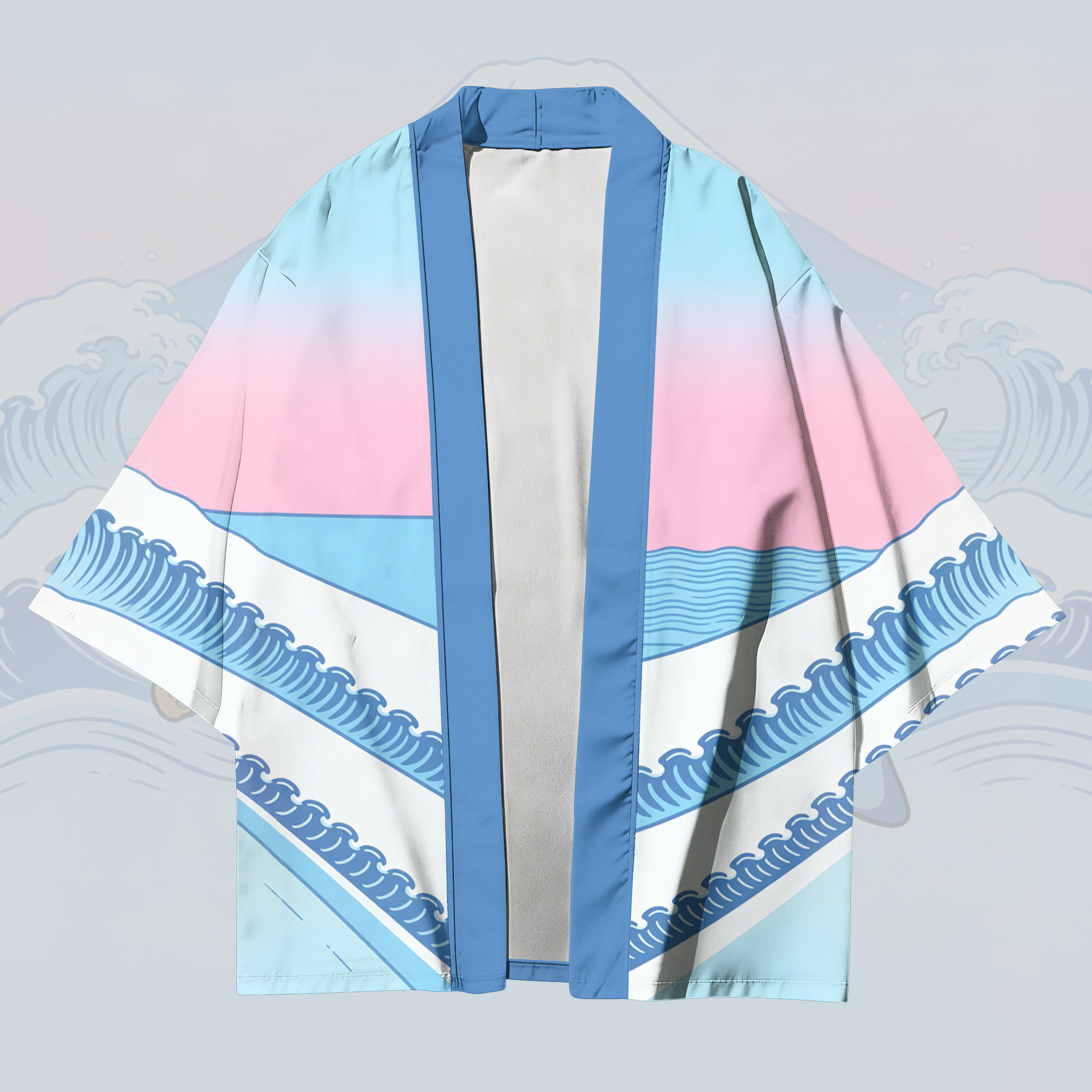 サムライシャーク柄のModakawaカーディガン着物アウター - image 2