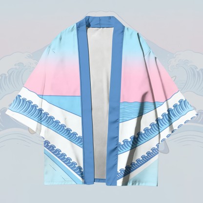 サムライシャーク柄のModakawaカーディガン着物アウター - image 2