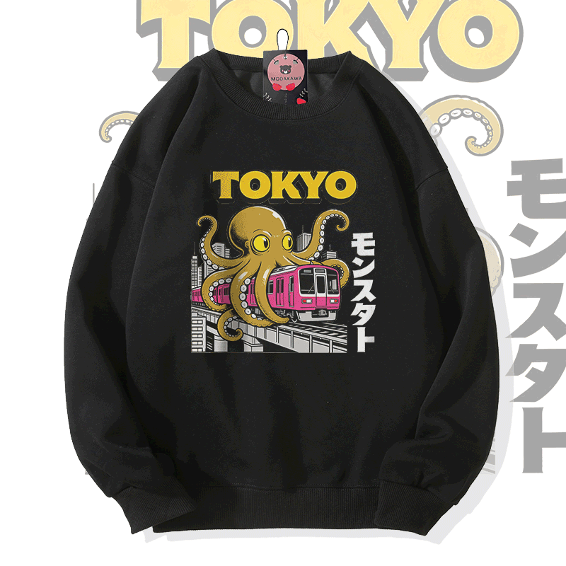 東京オクトパストレイン グラフィックModakawaスウェットシャツ - Black - 5XL - image 2