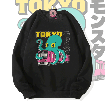 東京オクトパスモンスターグラフィックModakawaスウェットシャツ - Black - 5XL - image 2