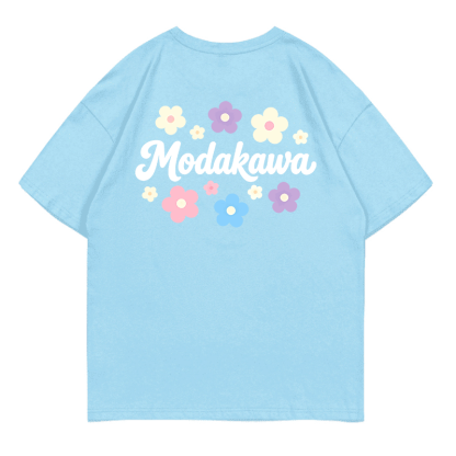 ポケットシャーク フラワー グラフィックModakawa100%綿Tシャツ - image 2