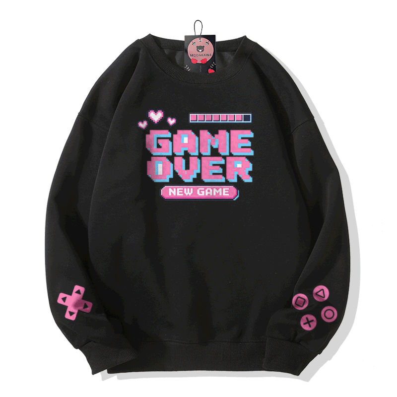 ゲームオーバー グラフィックModakawaスウェットシャツ - Black - 5XL - image 2