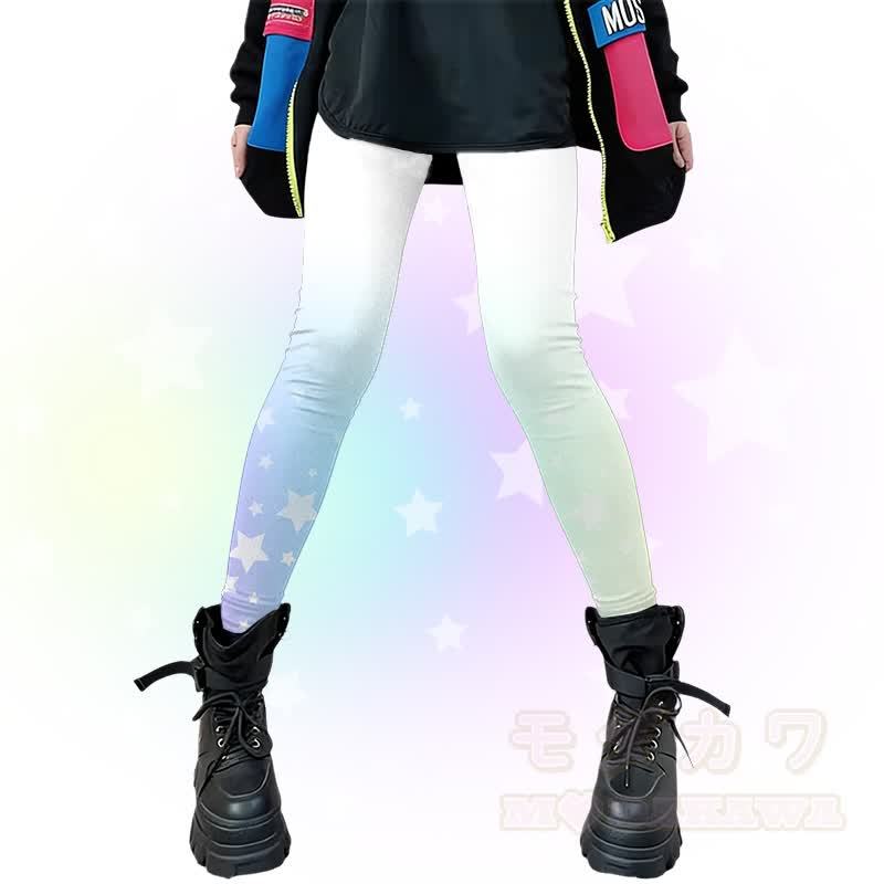 スターグラフィックModakawaグラデーションストレッチレギンス - 青と緑 - 4XL - image 2