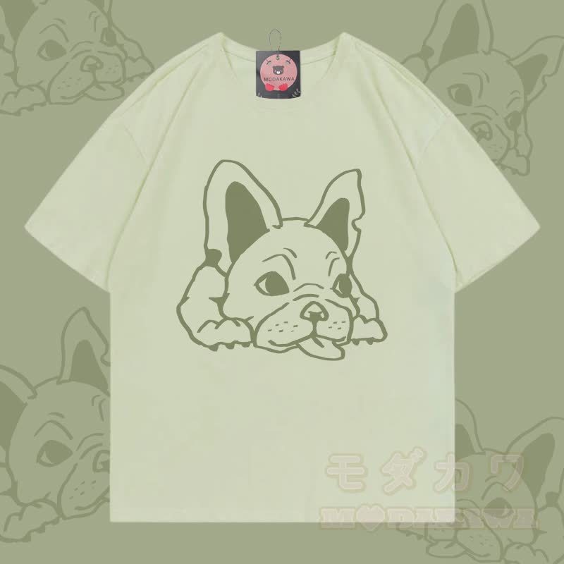 パピーグラフィックModakawa100%綿Tシャツ - ミルキーグリーン - 5XL - image 2