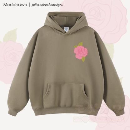 MODAKAWA × juliasadowskadesigns ローズグラフィック ルーズフーディー - トープグレー - 2XL - image 1