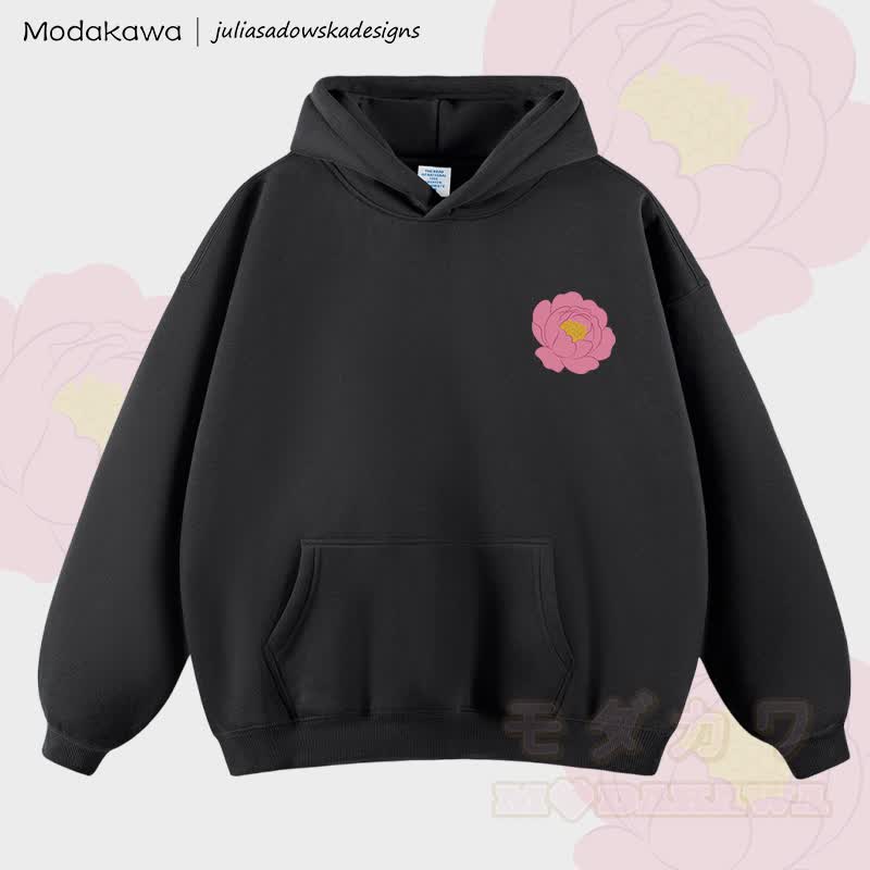 MODAKAWA × juliasadowskadesigns 牡丹柄ルーズパーカー - 黒 - 2XL - image 2