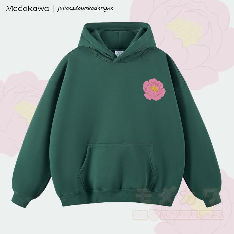 MODAKAWA × juliasadowskadesigns 牡丹柄ルーズパーカー - 緑 - 2XL - image 1